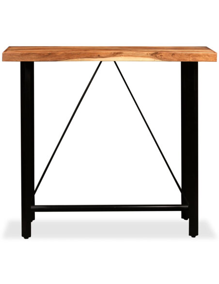 Table de bar style Industriel en bois d'acacia massif 120 x 60 x 107 cm {attributes} Table de bar style Industriel en bois d'acacia massif 120 x 60 x 107 cm {attributes}