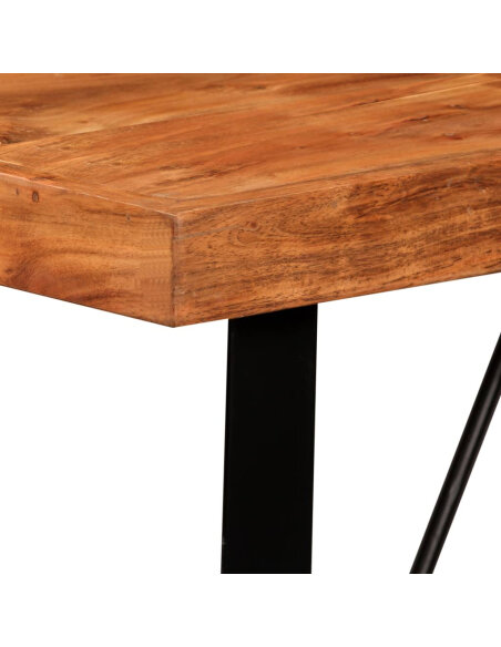 Table de bar style Industriel en bois d'acacia massif 120 x 60 x 107 cm {attributes} Table de bar style Industriel en bois d'acacia massif 120 x 60 x 107 cm {attributes}