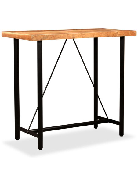Table de bar style Industriel en bois d'acacia massif 120 x 60 x 107 cm {attributes} Table de bar style Industriel en bois d'acacia massif 120 x 60 x 107 cm {attributes}
