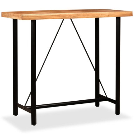 Table de bar style Industriel en bois d'acacia massif 120 x 60 x 107 cm {attributes}