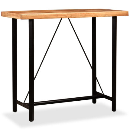 Table de bar style Industriel en bois d'acacia massif 120 x 60 x 107 cm {attributes}