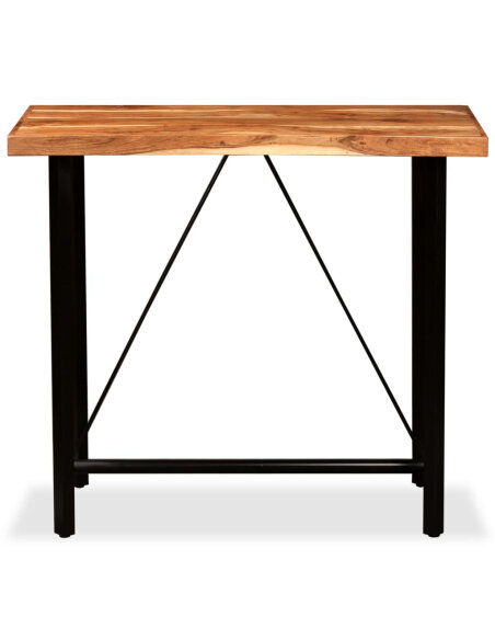Table de bar style Industriel en bois d'acacia massif 120 x 60 x 107 cm {attributes} Table de bar style Industriel en bois d'acacia massif 120 x 60 x 107 cm {attributes}