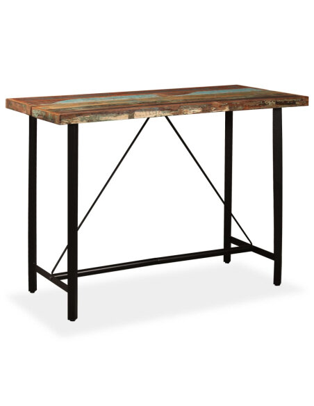 Table de bar style Industriel en bois massif de récupération  150 x 70 x 107 cm {attributes} Table de bar style Industriel en bois massif de récupération  150 x 70 x 107 cm {attributes}