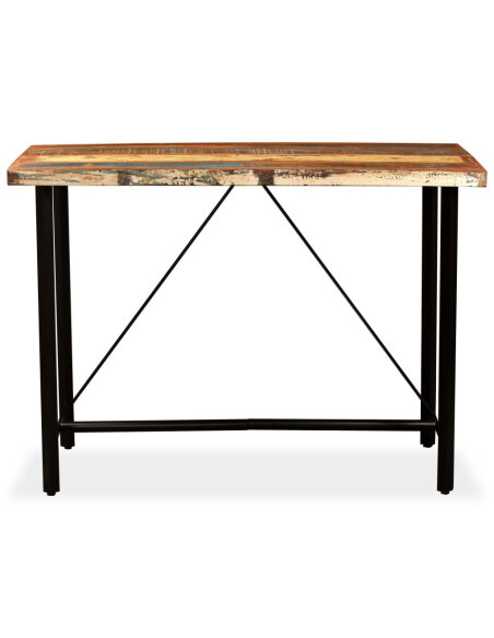 Table de bar style Industriel en bois massif de récupération  150 x 70 x 107 cm {attributes} Table de bar style Industriel en bois massif de récupération  150 x 70 x 107 cm {attributes}