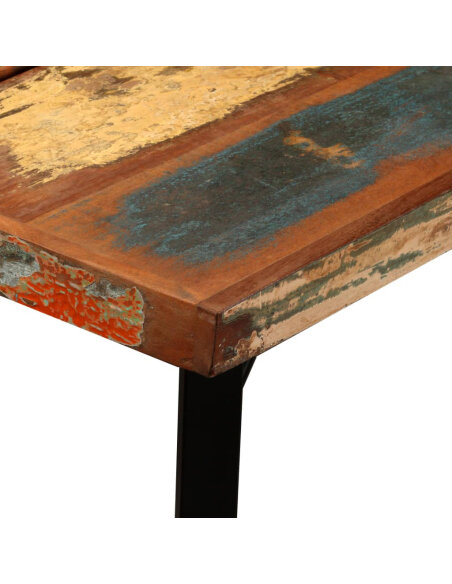 Table de bar style Industriel en bois massif de récupération  150 x 70 x 107 cm {attributes} Table de bar style Industriel en bois massif de récupération  150 x 70 x 107 cm {attributes}