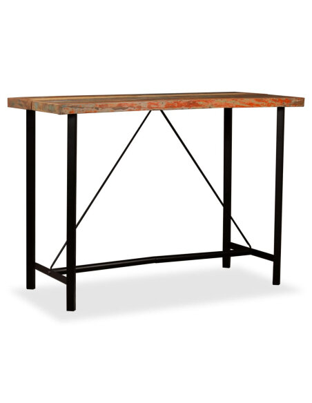 Table de bar style Industriel en bois massif de récupération  150 x 70 x 107 cm {attributes} Table de bar style Industriel en bois massif de récupération  150 x 70 x 107 cm {attributes}