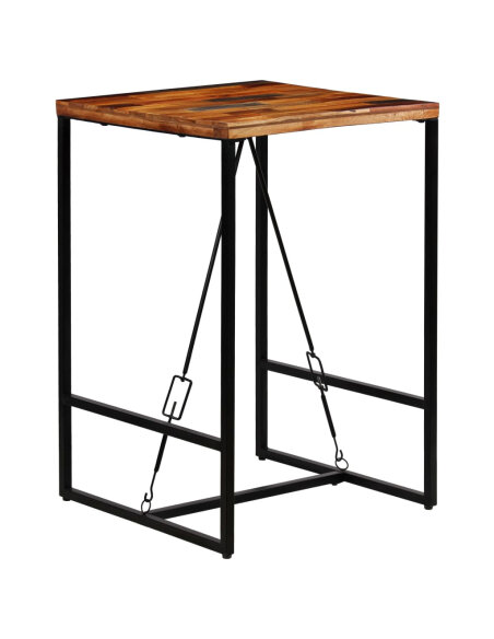 Table de bar style Industriel en bois massif de récupération  70 x 70 x 106 cm {attributes} Table de bar style Industriel en bois massif de récupération  70 x 70 x 106 cm {attributes}