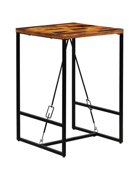 Table de bar style Industriel en bois massif de récupération  70 x 70 x 106 cm {attributes} Table de bar style Industriel en bois massif de récupération  70 x 70 x 106 cm {attributes}
