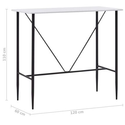 Table de bar style Industriel en bois mdf Blanc 120x60x110 cm {attributes}