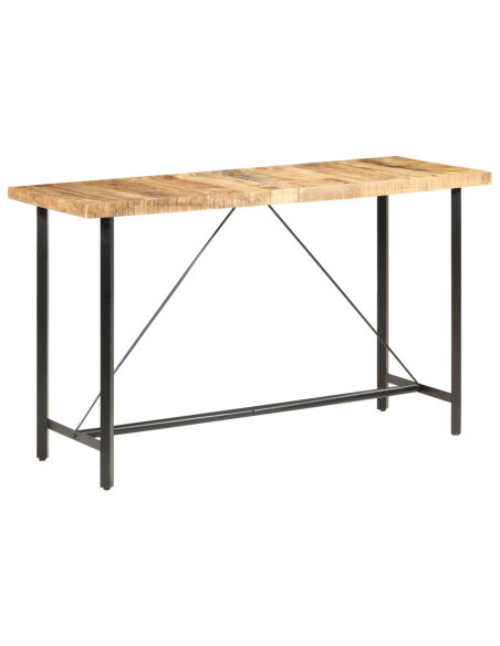 Table de bar style Industriel en bois de manguier 180 x 70 x 107 cm {attributes} Table de bar style Industriel en bois de manguier 180 x 70 x 107 cm {attributes}