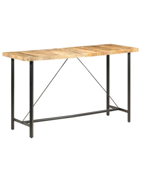 Table de bar style Industriel en bois de manguier 180 x 70 x 107 cm {attributes} Table de bar style Industriel en bois de manguier 180 x 70 x 107 cm {attributes}