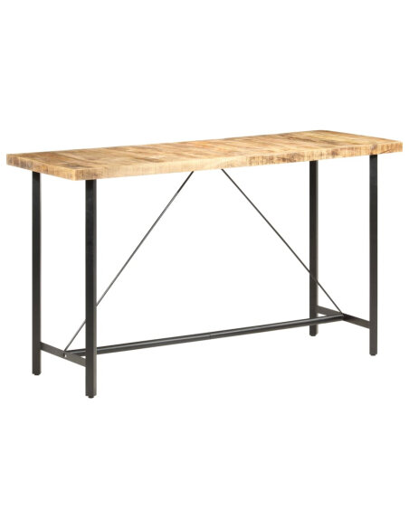 Table de bar style Industriel en bois de manguier 180 x 70 x 107 cm {attributes} Table de bar style Industriel en bois de manguier 180 x 70 x 107 cm {attributes}