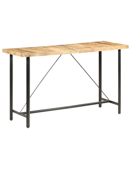 Table de bar style Industriel en bois de manguier 180 x 70 x 107 cm {attributes} Table de bar style Industriel en bois de manguier 180 x 70 x 107 cm {attributes}