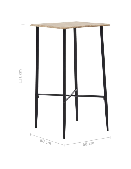 Table de bar style Industriel en bois mdf 60 x 60 x 111 cm {attributes}