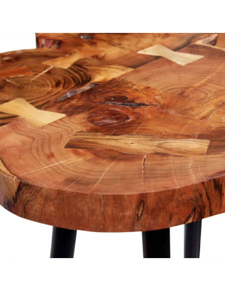 Table de bar Vintage / Rétro en bois d'acacia massif 90x60x110 cm {attributes} Table de bar Vintage / Rétro en bois d'acacia massif 90x60x110 cm {attributes}
