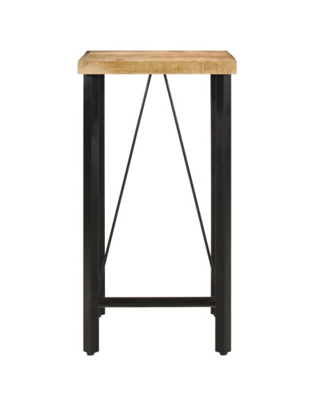 Table de bar style Industriel en bois de manguier massif et fer 55 x 55 x 107 cm {attributes} Table de bar style Industriel en bois de manguier massif et fer 55 x 55 x 107 cm {attributes}