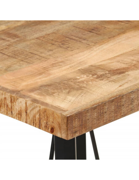 Table de bar style Industriel en bois de manguier massif et fer 55 x 55 x 107 cm {attributes} Table de bar style Industriel en bois de manguier massif et fer 55 x 55 x 107 cm {attributes}