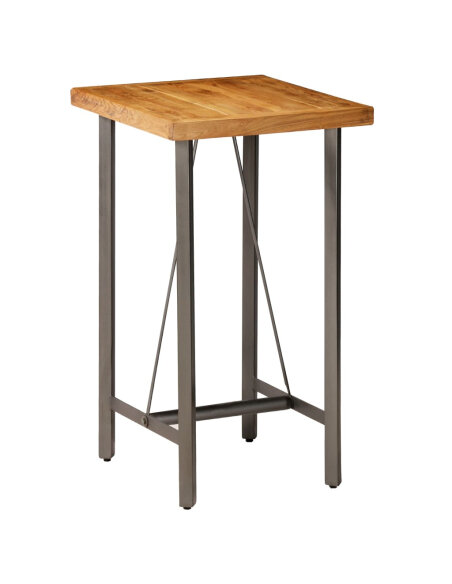 Table de bar style Industriel En bois de teck massif recyclé 60 x 60 x 107 cm {attributes} Table de bar style Industriel En bois de teck massif recyclé 60 x 60 x 107 cm {attributes}