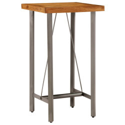 Table de bar style Industriel En bois de teck massif recyclé 60 x 60 x 107 cm {attributes} 2