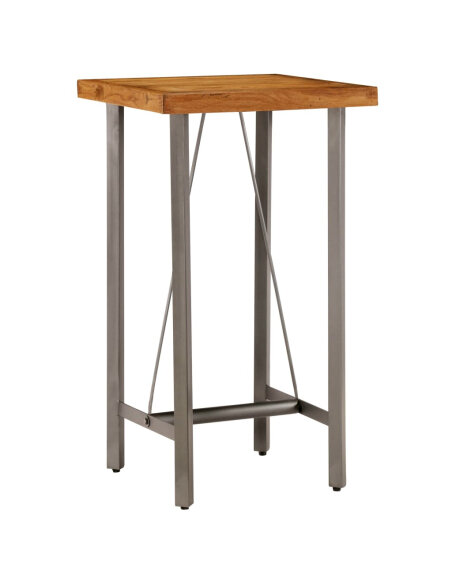 Table de bar style Industriel En bois de teck massif recyclé 60 x 60 x 107 cm {attributes} Table de bar style Industriel En bois de teck massif recyclé 60 x 60 x 107 cm {attributes}