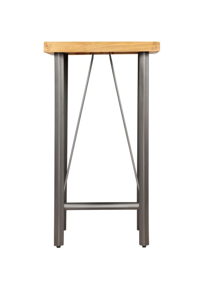 Table de bar style Industriel En bois de teck massif recyclé 60 x 60 x 107 cm {attributes} Table de bar style Industriel En bois de teck massif recyclé 60 x 60 x 107 cm {attributes}