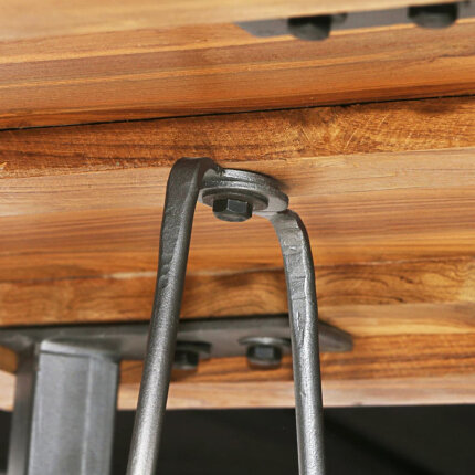 Table de bar style Industriel En bois de teck massif recyclé 60 x 60 x 107 cm {attributes}