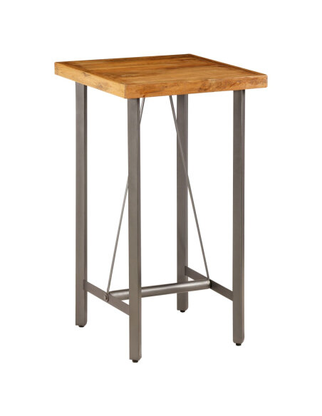 Table de bar style Industriel En bois de teck massif recyclé 60 x 60 x 107 cm {attributes} Table de bar style Industriel En bois de teck massif recyclé 60 x 60 x 107 cm {attributes}
