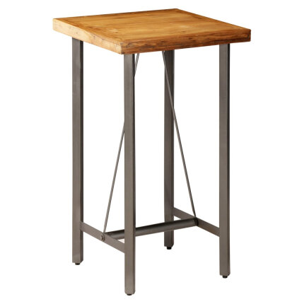 Table de bar style Industriel En bois de teck massif recyclé 60 x 60 x 107 cm {attributes}