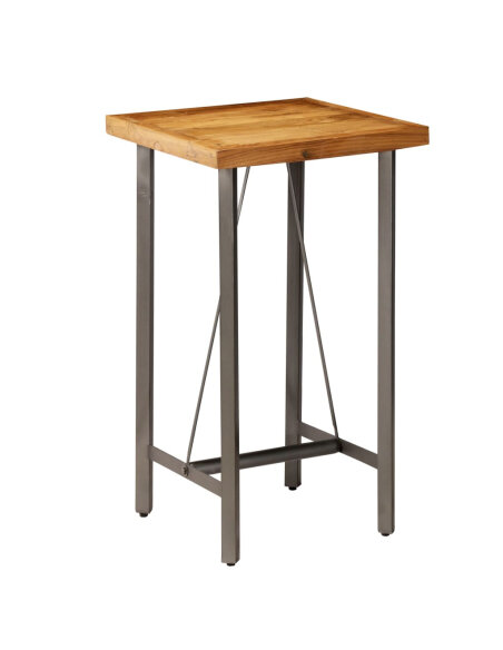 Table de bar style Industriel En bois de teck massif recyclé 60 x 60 x 107 cm {attributes} Table de bar style Industriel En bois de teck massif recyclé 60 x 60 x 107 cm {attributes}