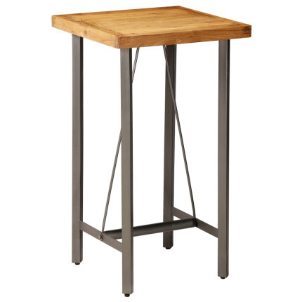 Table de bar style Industriel En bois de teck massif recyclé 60 x 60 x 107 cm {attributes}