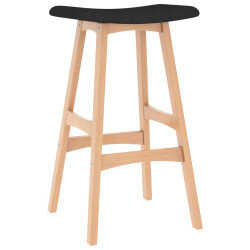 Tabourets de bar en lot de 2 en tissu Noir   2
