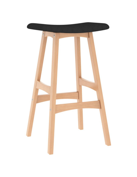 Tabourets de bar en lot de 2 en tissu Noir  