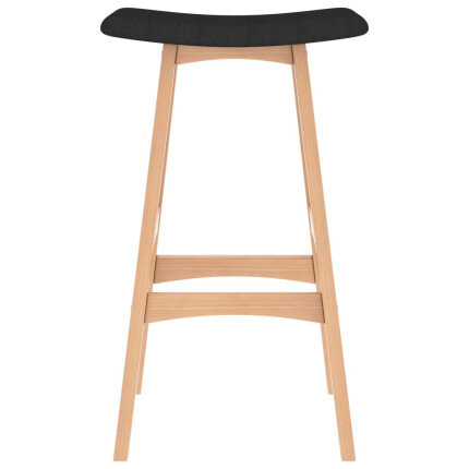 Tabourets de bar en lot de 2 en tissu Noir  