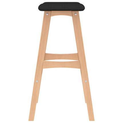 Tabourets de bar en lot de 2 en tissu Noir  