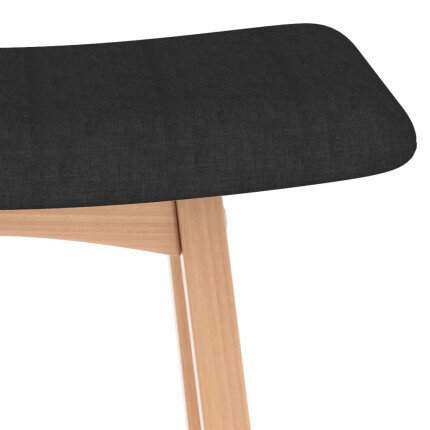 Tabourets de bar en lot de 2 en tissu Noir  