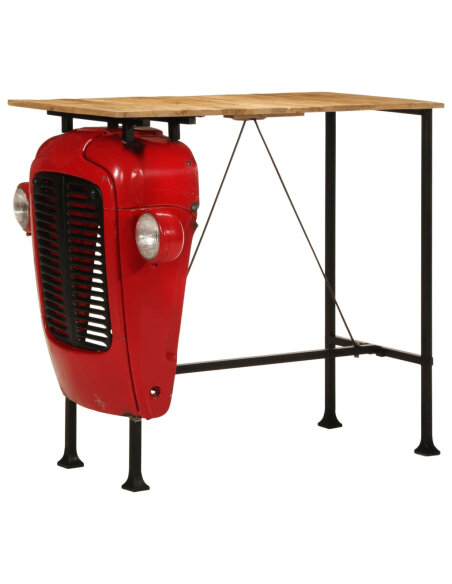 Table de bar style Industriel en bois de manguier massif Rouge 55 x 120 x 107 cm {attributes} Table de bar style Industriel en bois de manguier massif Rouge 55 x 120 x 107 cm {attributes}