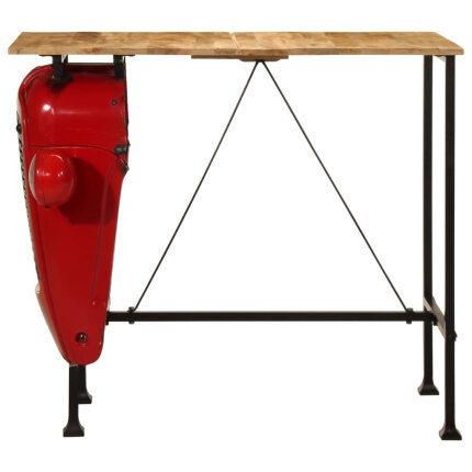 Table de bar style Industriel en bois de manguier massif Rouge 55 x 120 x 107 cm {attributes}
