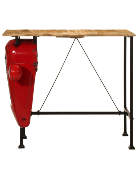 Table de bar style Industriel en bois de manguier massif Rouge 55 x 120 x 107 cm {attributes} Table de bar style Industriel en bois de manguier massif Rouge 55 x 120 x 107 cm {attributes}
