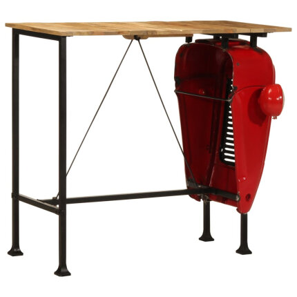 Table de bar style Industriel en bois de manguier massif Rouge 55 x 120 x 107 cm {attributes}