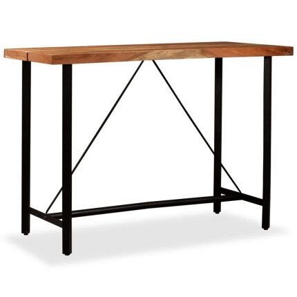 Table de bar style Industriel en bois d'acacia massif 150 x 70 x 107 cm {attributes}
