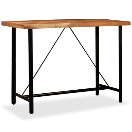 Table de bar style Industriel en bois d'acacia massif 150 x 70 x 107 cm {attributes}
