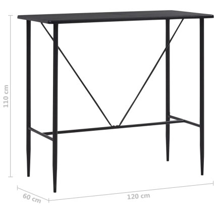 Table de bar style Industriel en bois mdf Noir 120x60x110 cm {attributes}