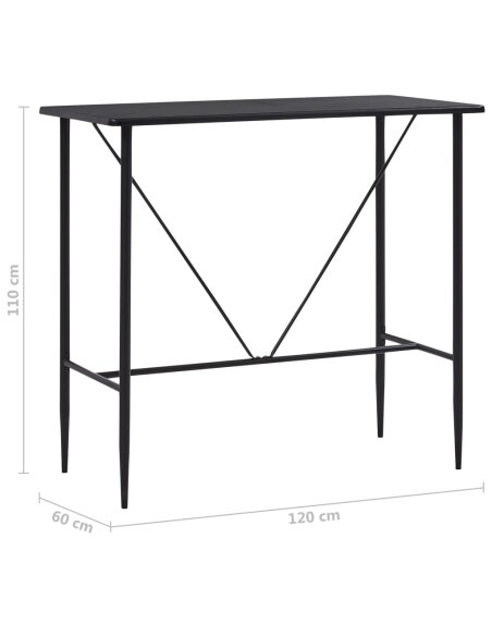 Table de bar style Industriel en bois mdf Noir 120x60x110 cm {attributes} Table de bar style Industriel en bois mdf Noir 120x60x110 cm {attributes}