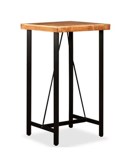 Table de bar style Industriel en bois d'acacia massif 60 x 60 x 107 cm {attributes} Table de bar style Industriel en bois d'acacia massif 60 x 60 x 107 cm {attributes}