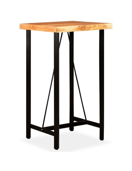 Table de bar style Industriel en bois d'acacia massif 60 x 60 x 107 cm {attributes} Table de bar style Industriel en bois d'acacia massif 60 x 60 x 107 cm {attributes}