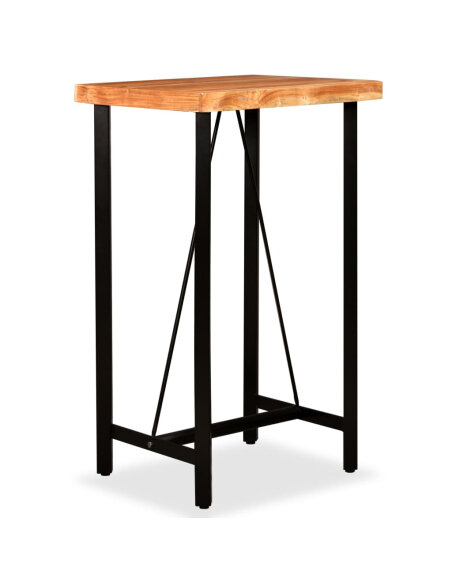Table de bar style Industriel en bois d'acacia massif 60 x 60 x 107 cm {attributes} Table de bar style Industriel en bois d'acacia massif 60 x 60 x 107 cm {attributes}