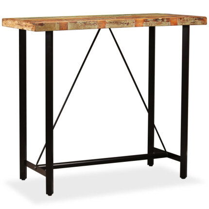 Table de bar style Industriel en bois massif de récupération  120 x 60 x 107 cm {attributes}