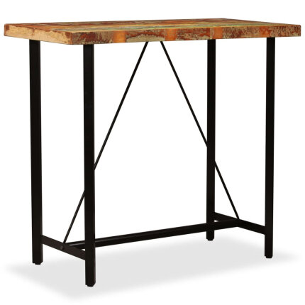Table de bar style Industriel en bois massif de récupération  120 x 60 x 107 cm {attributes}