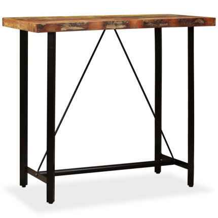 Table de bar style Industriel en bois massif de récupération  120 x 60 x 107 cm {attributes}