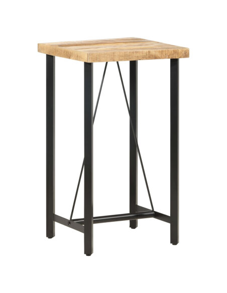 Table de bar style Industriel en bois de manguier 60 x 60 x 107 cm {attributes} Table de bar style Industriel en bois de manguier 60 x 60 x 107 cm {attributes}